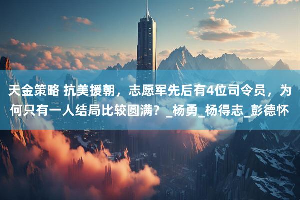 天金策略 抗美援朝，志愿军先后有4位司令员，为何只有一人结局比较圆满？_杨勇_杨得志_彭德怀